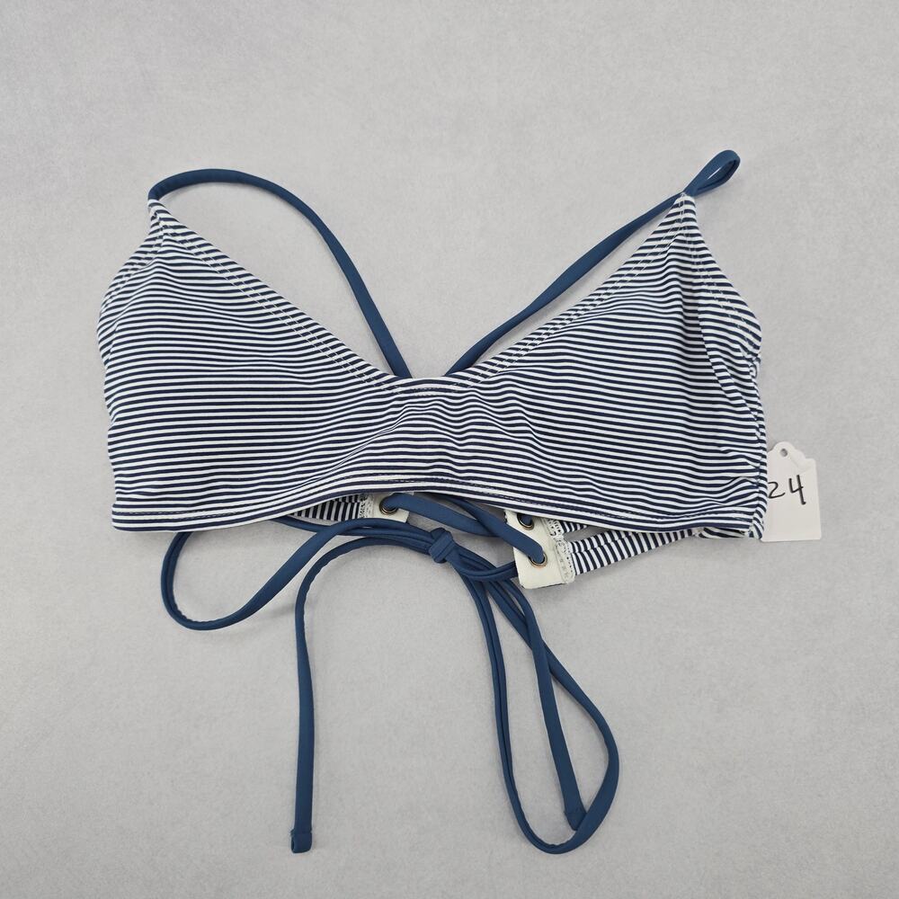 Xhilaration Blue Stripe Crisscross Padded Tie Bikini Bralette‎ Swim Top S Small